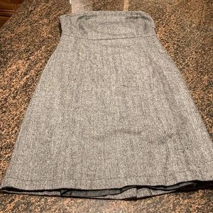 Wool tweed strapless gray and black